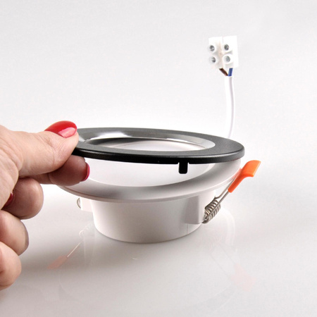 Oprawa Sufitowa Podtynkowa ZOE LED 4,8W 4000K Okrągła Oczko biała + Pierścień czarno - srebrny