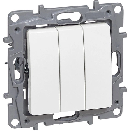 Włącznik Światła Potrójny Świecznikowy Wyłącznik Trzybiegunowy Biały 10AX LEGRAND NILOE