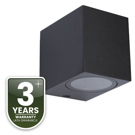 Kinkiet Ogrodowy Elewacyjny Lampa Zewnętrzna GU10 ALLIUM Czarna Kwadrat LUMILED