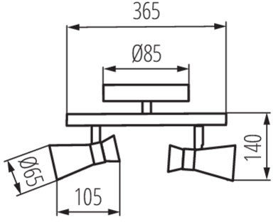 Oprawa Lampa Sufitowa MILENO 2x GU10 Czarny Złoty 37cm Kanlux
