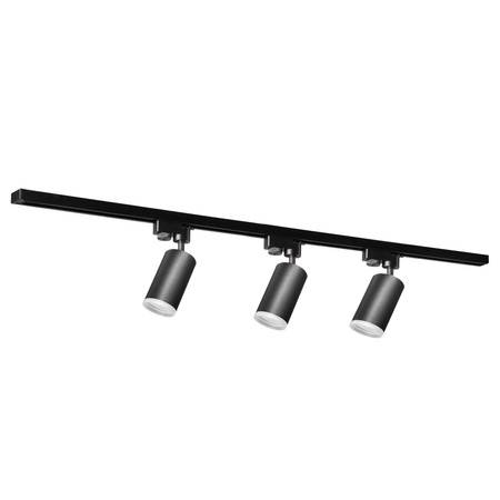 Zestaw Szynowy Szynoprzewód Szyna Listwa 1-Fazowa + 3x Reflektor GU10 Czarna LONDON Sanico Goldlux