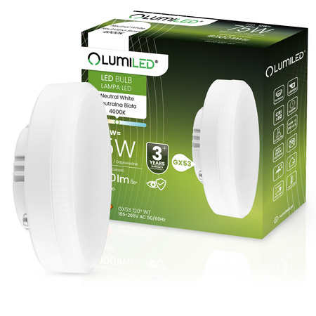 Żarówka LED GX53 Reflektor 12W = 75W 1100lm 4000K Neutralna 120° LUMILED