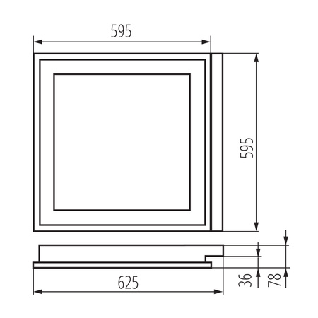 Panel LED Lampa Sufitowa G13 60x60cm Kwadratowa Podtynkowa Biała REGIS Kanlux