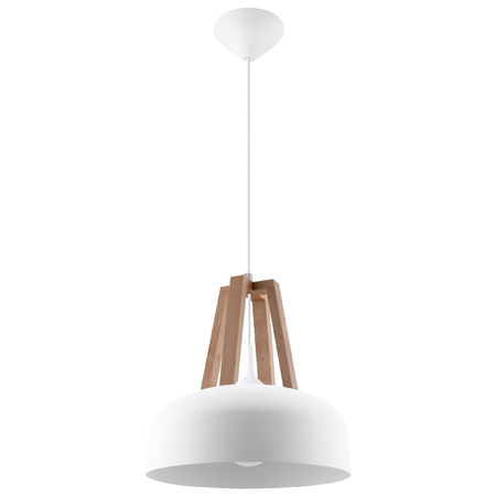 Lampa Sufitowa Wisząca Zwis E27 Okrągła Naturalne Drewno Nowoczesna Casco Sollux