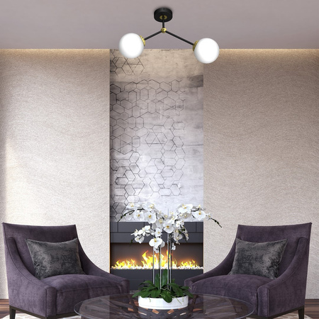 Lampa Sufitowa JOY Czarna Złota 2xE14 Milagro