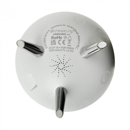 Lampka Nocna Dziecięca LED 0.7W 3000K Ciepła + Wielokolorowa RGB Akumulatorowa 1200mAh Biała KSĘŻYC MARY'S