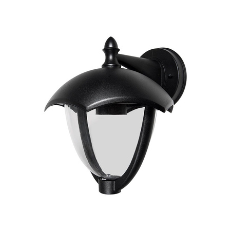 Lampa Ogrodowa Oprawa Elewacyjna Kinkiet E27 Mleczny Klosz Czarna VT-731 V-TAC