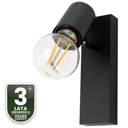 Lampa Ścienna Reflektor LED Sufitowa Ruchoma Kinkiet Spot E27 GLASA Czarna Lumiled