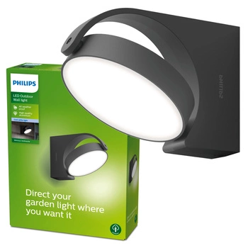 Kinkiet Ogrodowy Lampa Elewacyjna Zewnętrzna LED 7W 680lm 4000K IP44 Antracyt Mimosa Philips