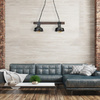 Lampa wisząca FARO 2xE27 60W Vintage Drewniana Belka MLP6242 Milagro Metal + Drewno