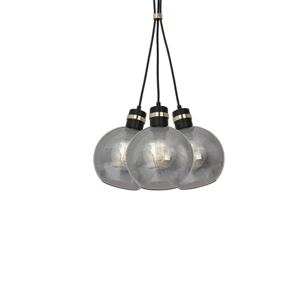 Lampa wisząca OMEGA 3xE27 Przydymione Szkło Kula MLP6532 Milagro Metal + Szkło