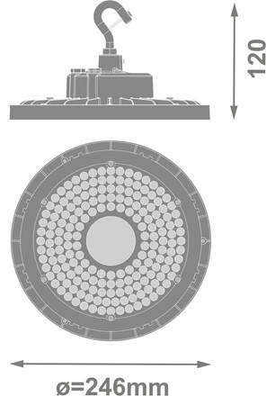 Lampa LED Oprawa Przemysłowa 95W 17100lm 6500K Zimna Czarny IP66 IK10 High Bay V Ledvance