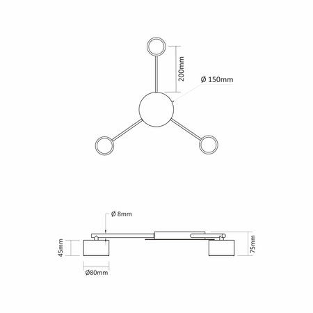 Lampa Sufitowa Żyrandol Oprawa 3x GX53 LED Biała Nowoczesna Videx