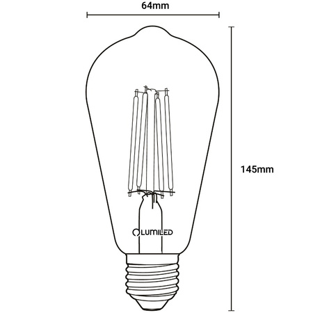 Żarówka LED E27 Edison ST64 8W = 60W 880lm 4000K Neutralna 360° FILAMENT LUMILED