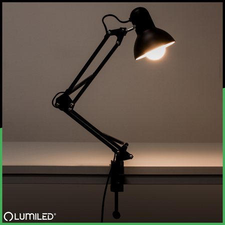 Uchwyt Do Lampek Biurkowych Zacisk Klips do Blatu Czarny Lumiled