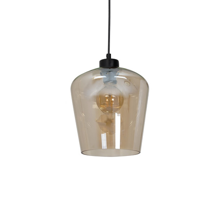 Lampa wisząca SANTIAGO 1xE27 Klosz Bursztynowe Szkło MLP6607 Metal + Szkło
