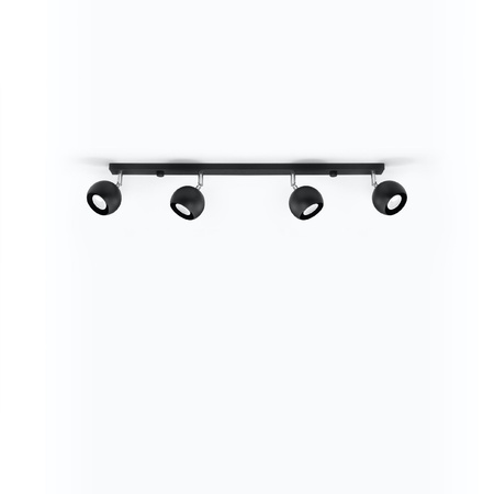 Lampa Sufitowa Oprawa Natynkowa Reflektor 4x GU10 Ruchoma Minimalistyczna Kulista Czarna Nowoczesna Oculare Sollux
