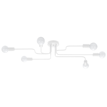 Lampa Sufitowa Oprawa Natynkowa Wisząca Zwis 6x E27 Żyrandol Nieregularna Biała Industrialna Vector Sollux
