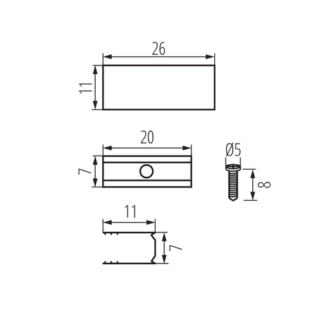20x Mocowanie Uchwyt Montażowy do Taśmy Neon LED NEON Kanlux
