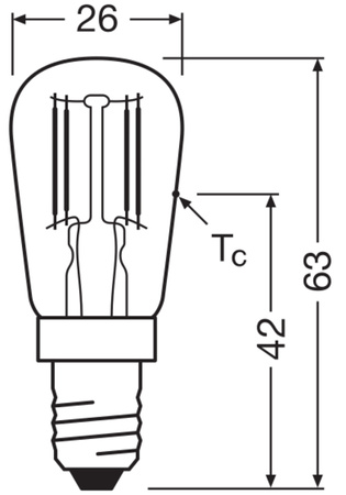 Żarówka LED T26 Tubularna E14 2.8W = 25W 250lm 2700K Ciepła 300° Ściemnialna SPECIAL Osram