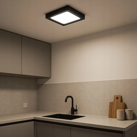 Panel LED Oprawa Sufitowa 12W 960lm 4000K Neutralny Natynkowy Kwadratowy Czarny Proma Masterled