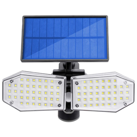 Naświetlacz solarny lampa 78x LED 15W 450lm Zimna czujnik ruchu IP65