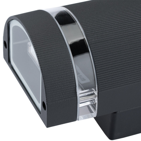 Kinkiet ogrodowy elewacyjny podwójny HANA Okrągła LED 2x GU10 Aluminium czarna IP54