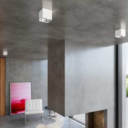 Lampa Sufitowa Oprawa Natynkowa GU10 Kwadratowa Biała Nowoczesna Blake Sollux