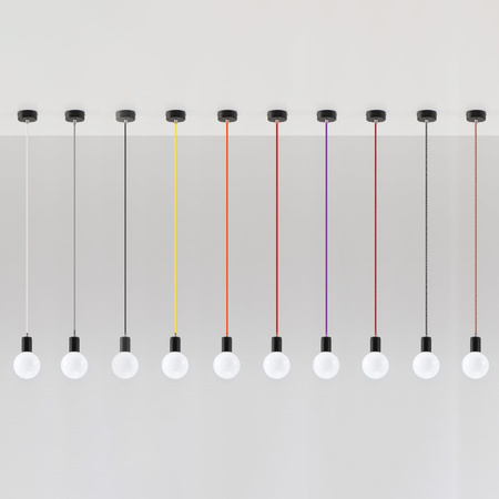 Lampa Sufitowa Wisząca Zwis E27 Okrągła Czarna Nowoczesna Edison Sollux