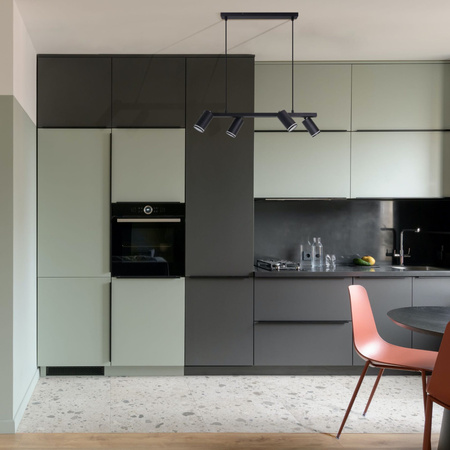 Lampa Sufitowa Wisząca Zwis 4x GU10 Czarna PARIS Sanico Goldlux