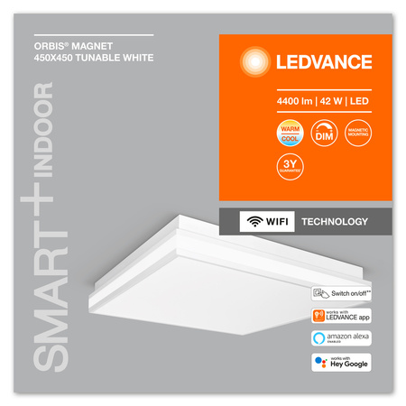 Plafon LED Lampa Sufitowa Natynkowa ORBIS MAGNET 42W 4200lm CCT 45cm SMART+ WiFi LEDVANCE biała