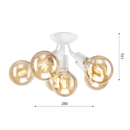 Lampa Sufitowa VIGGO 6xE27 Biała LM-6.122 Lamkur