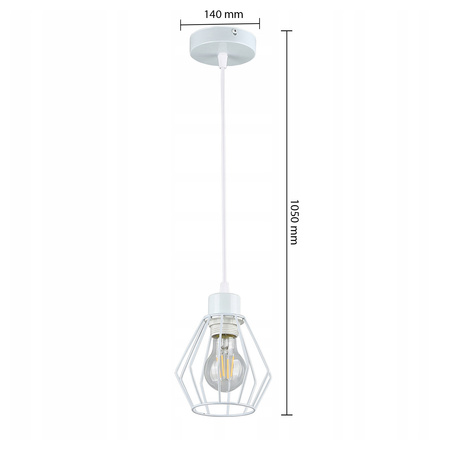 Lampa Sufitowa Oprawa Wisząca Zwis E27 Biała Otto Masterled