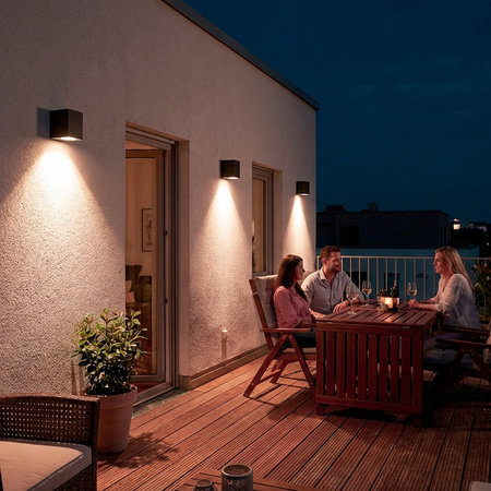 Kinkiet Ogrodowy Elewacyjny Lampa Zewnętrzna GU10 ALLIUM Czarna Kwadrat LUMILED