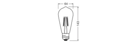 Żarówka LED ST64 E27 3.4W = 40W 470lm 2700K Ciepła 300° Filament Performance Class Ledvance