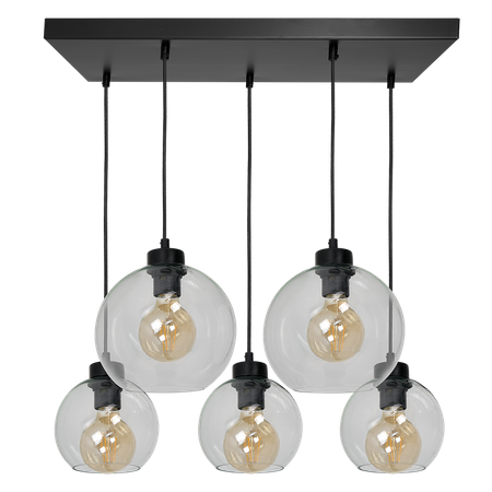 Lampa wisząca SOFIA 5xE27 MLP65900 Transparentny Klosz Kula Milagro Metal + Szkło
