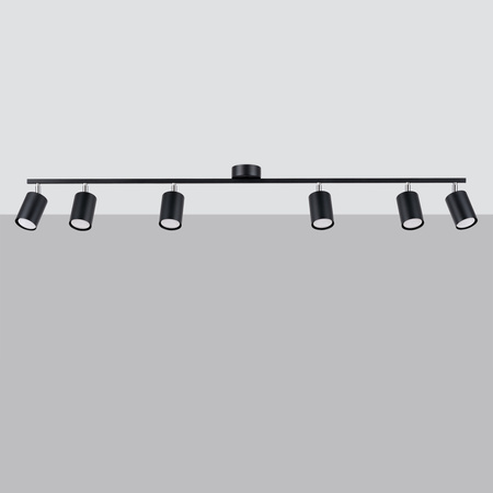 Lampa Sufitowa Listwa Oświetleniowa 6x GU10 Nieregularna Czarna Nowoczesna Lemmi Sollux