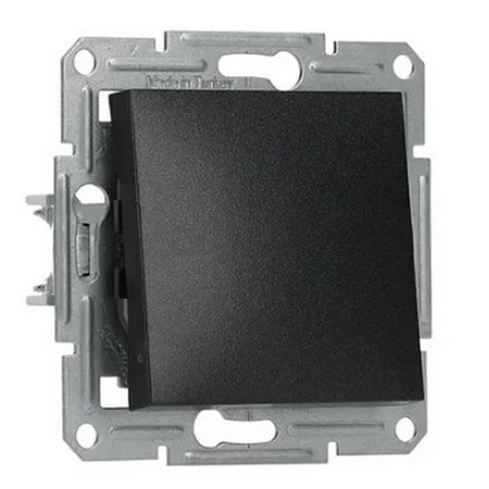 Włącznik Światła Pojedynczy Krzyżowy Jednobiegunowy bez Ramki Podtynkowy Asfora IP20 Antracyt