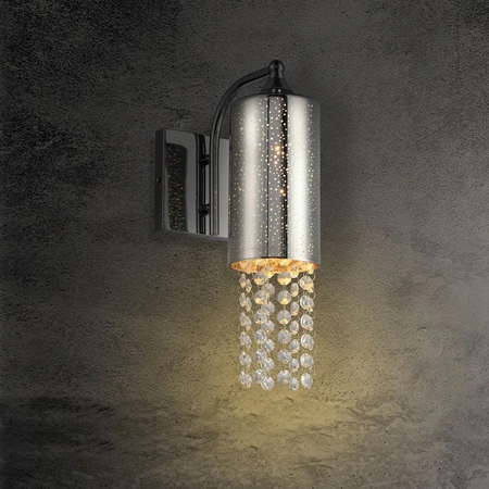 Kinkiet lampa ścienna MOONLIGHT 1x E14 MILAGRO glamour chrom metal szkło