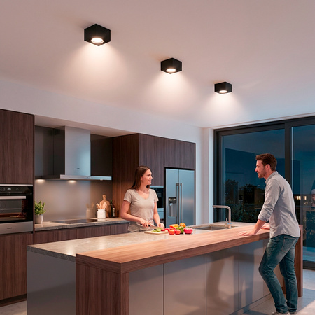 Oprawa Natynkowa HALOGENOWA Tuba Spot Ruchoma Kwadratowa Czarna 50mm + Wkład LED 5W 3000K AMAT-S LUMILED