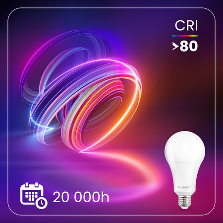 Żarówka LED E27 A70 18W = 150W 2430lm 6500K Zimna 260° LUMILED