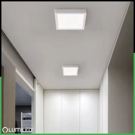 Oprawa Natynkowa Lampa LED Sufitowa 12W Kwadrat 4000K GLOW Biała LUMILED
