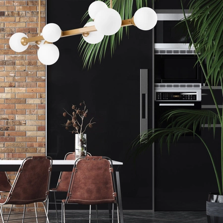 Lampa Sufitowa ASTRO 8xG9 Szklane Klosze Kule Złota LM-8.161 Lamkur