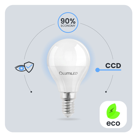 Żarówka LED E14 Kulka P45 5W = 40W 470lm 4000K Neutralna 180° LUMILED