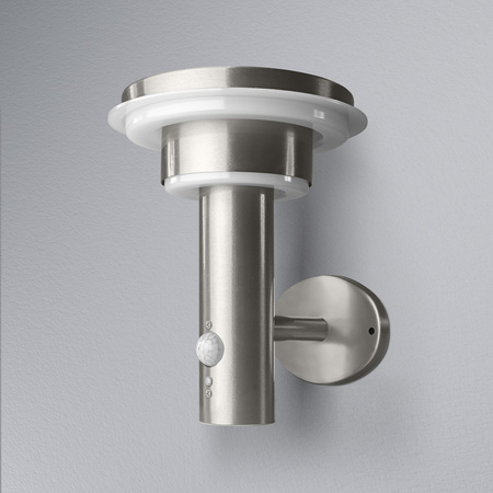 Lampa Ogrodowa Zewnętrzna Kinkiet Elewacyjny LED 6W 400lm 3000K IP44 Srebrny Z Czujnikiem Ruchu i Zmierzchu Endura Ledvance