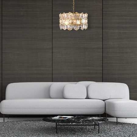Lampa Sufitowa Żyrandol AUSTIN Złota 6xE14 Milagro