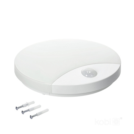 Lampa Natynkowa Plafon LED Kinkiet z Czujnikiem Ruchu i Zmierzchu 10W Barwa Neutralna 4000K IP44 ORBIS Kobi