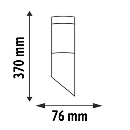 Kinkiet Ogrodowy Elewacyjny E27 SKOŚNY SŁUPEK Tuba Czarna
