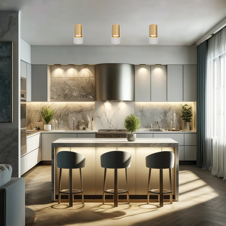 Oprawa Natynkowa HALOGENOWA Downlight Tuba Spot Ricky Okrągła Złota GU10 MILAGRO