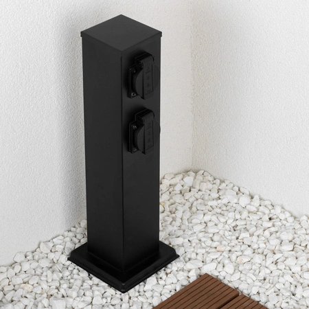 Słupek Ogrodowy Zewnętrzny Stojący 230V 40cm ONTARIO 4x Gniazdo Sieciowe